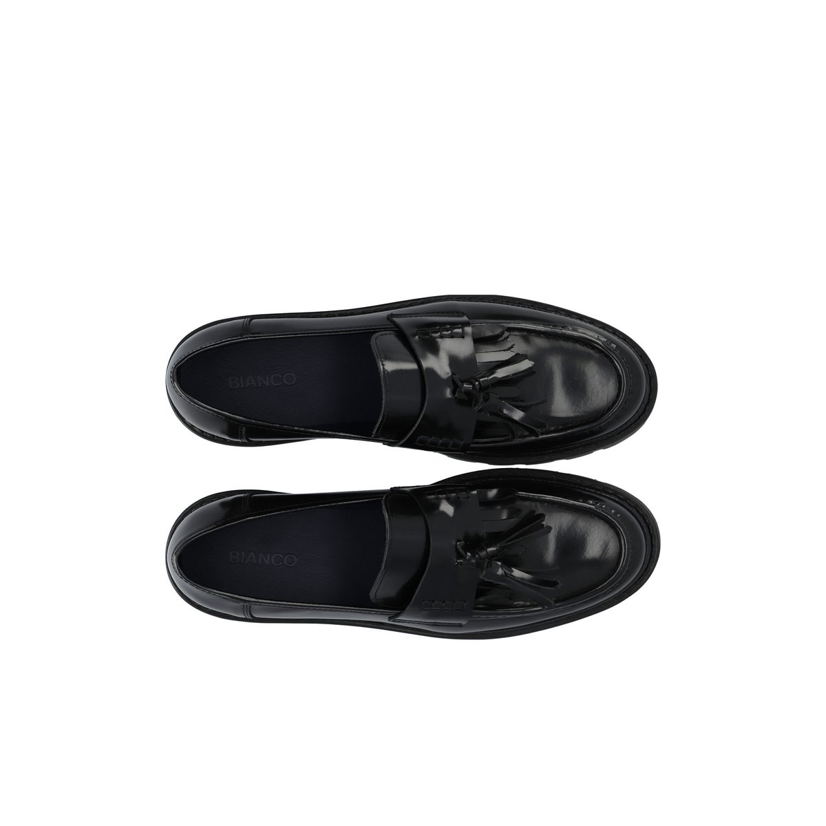 Mocassins En Cuir black1, BIANCO