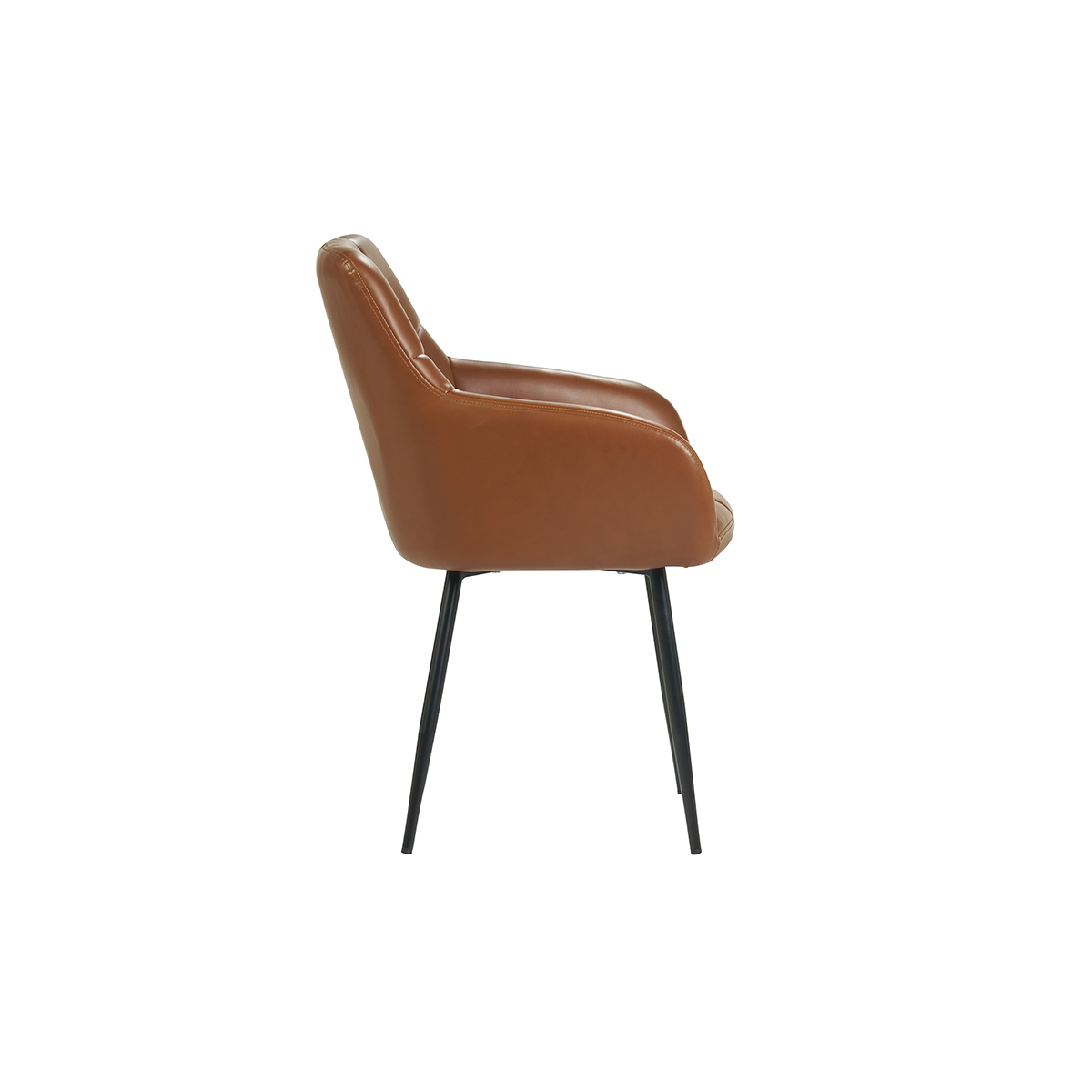 Chaises design matelassées (lot de 2) MONTERO marron, MILIBOO