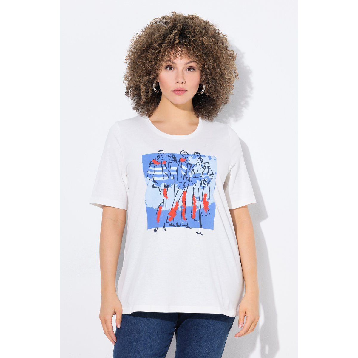 T-shirt imprimé mannequins blanc cassé, ULLA POPKEN