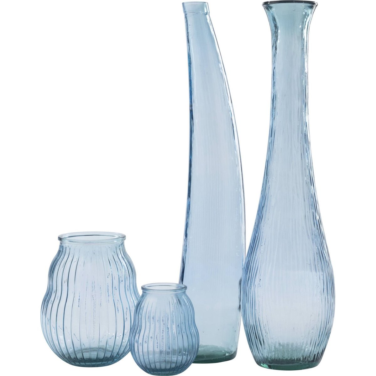 Vase haut en verre bleu clair, RECOLLECTION