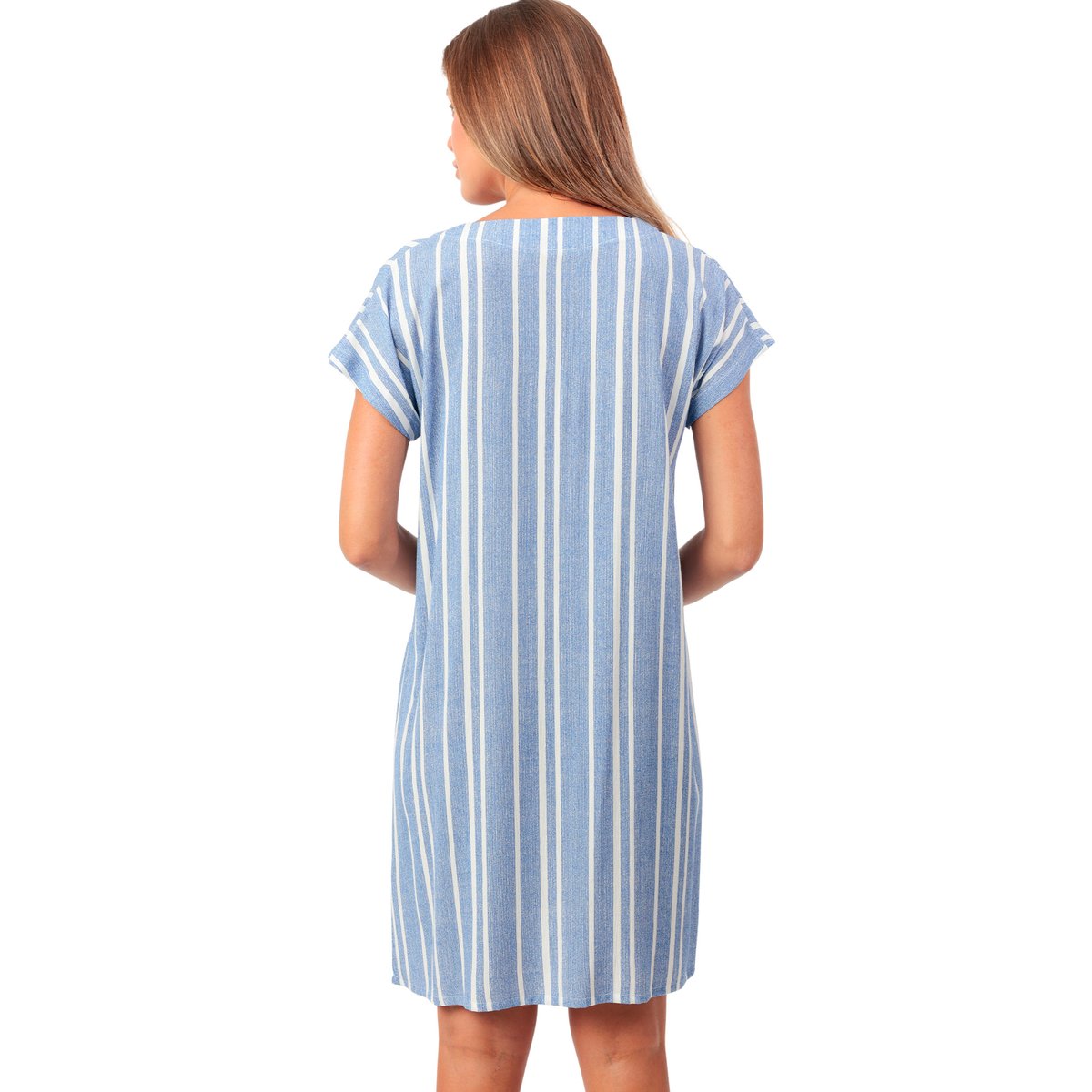 Robe estivale manches courtes Gold Sea bleu, ADMAS