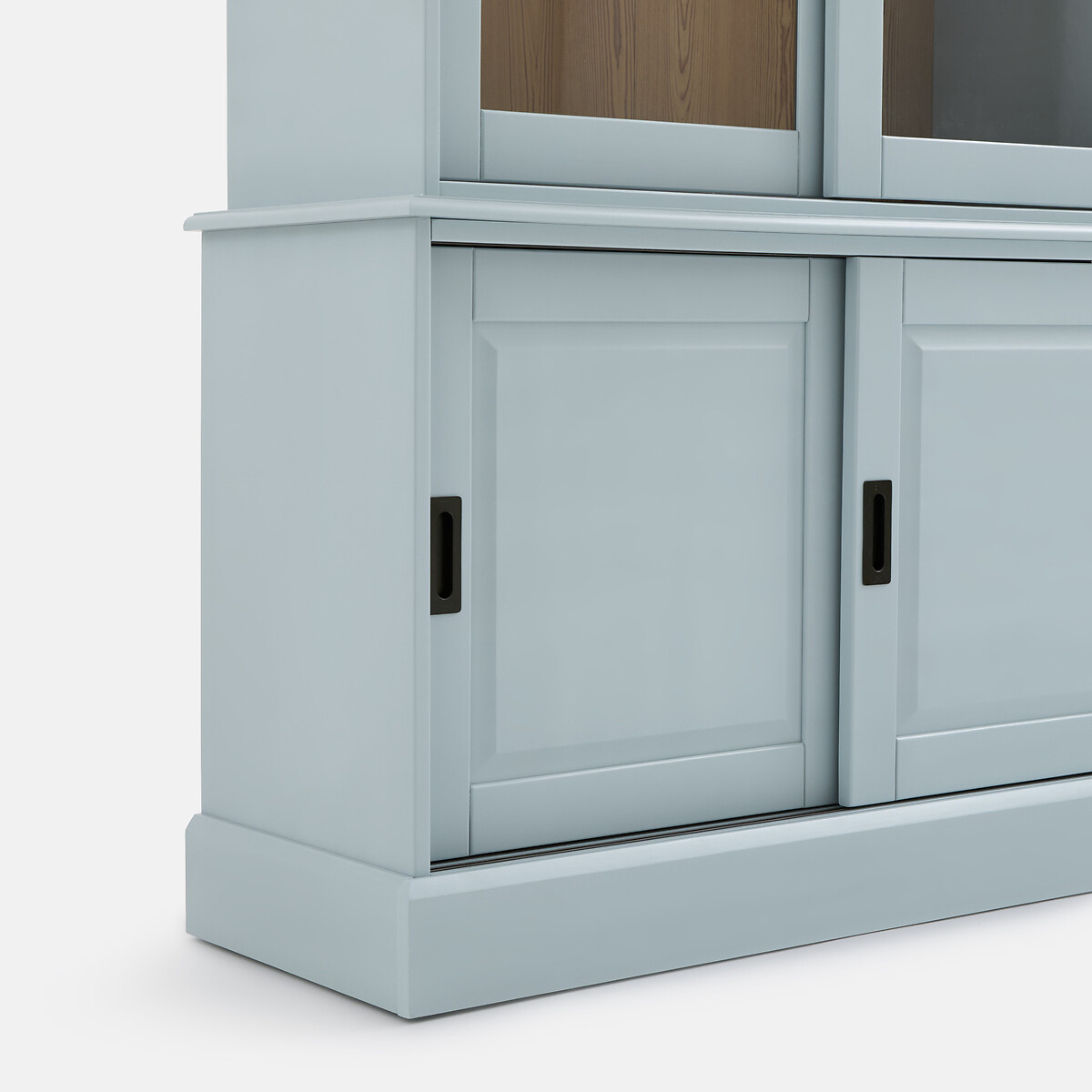 Geschirrschrank POIRET, 6 Türen, aus massiver Kiefer und MDF grautürkis, LA REDOUTE INTERIEURS