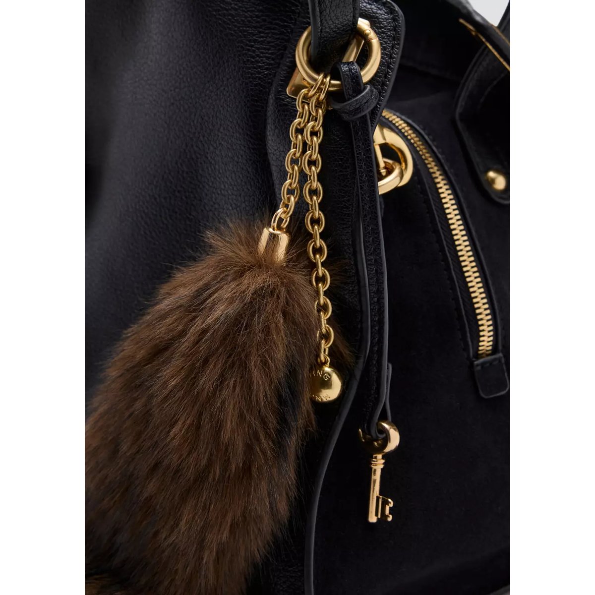 Sac cabas avec détail cadenas noir, MANGO