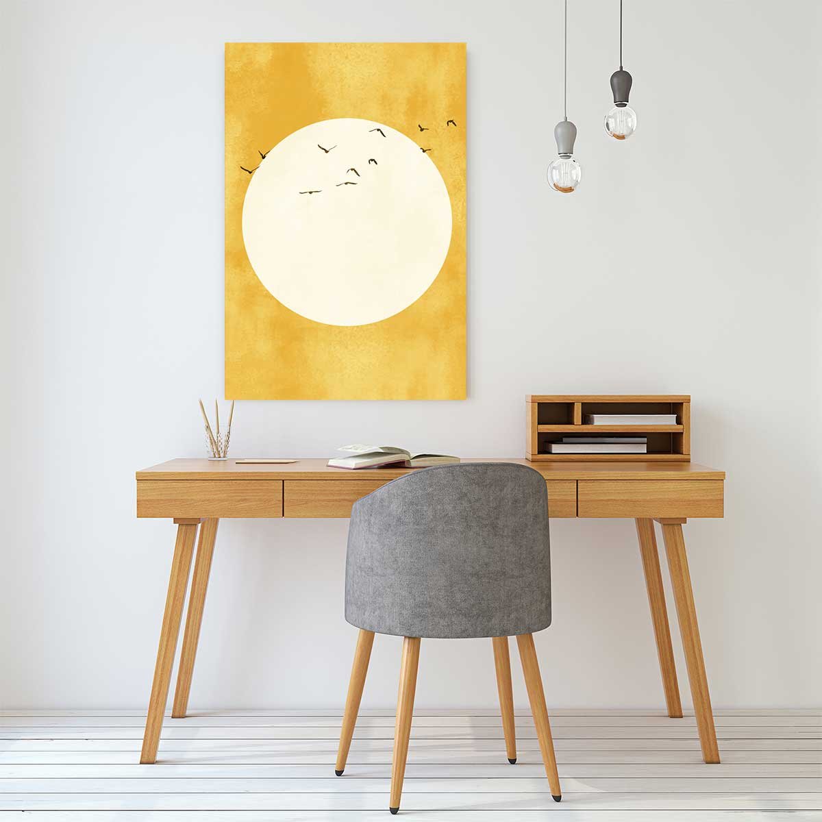 Tableau dessin éternel coucher du soleil tableau alu dibond, HEXOA