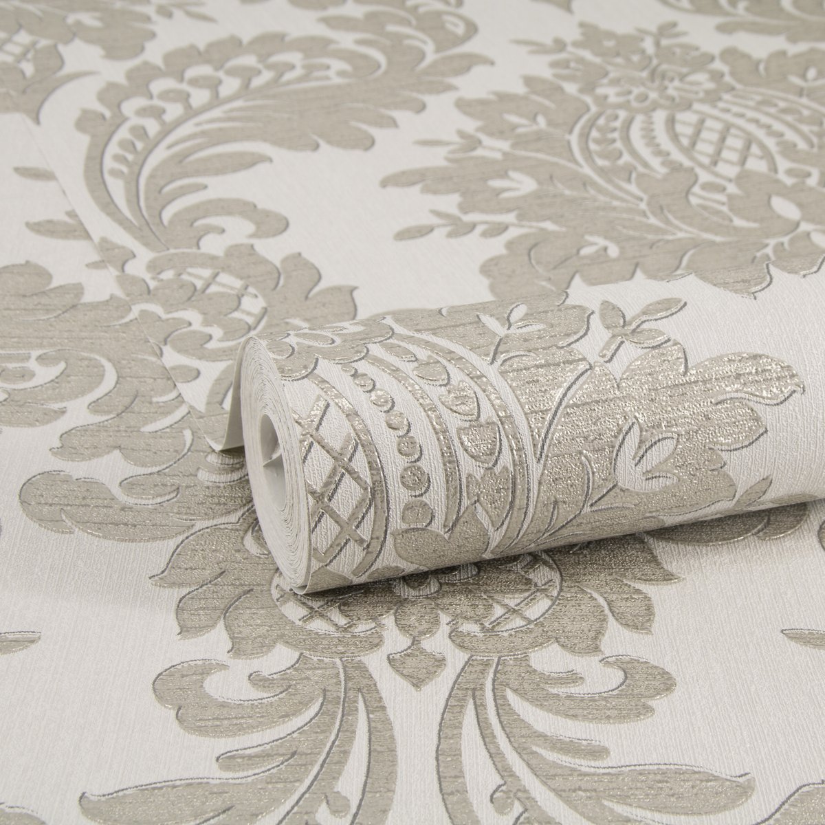 Papier peint Damassé gris, SUBLIME