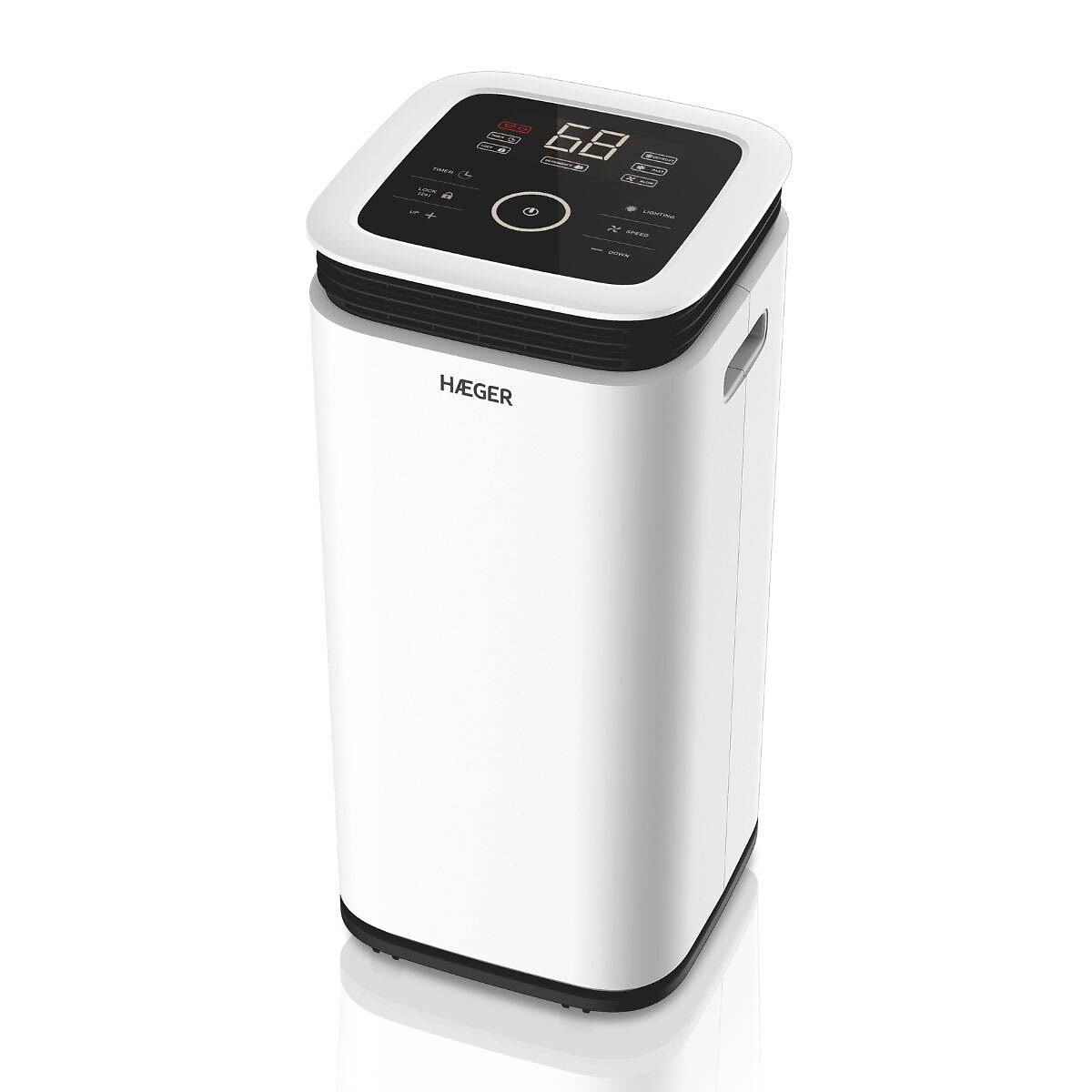 Desumidificador digital 16L/dia, HAEGER branco, HAEGER