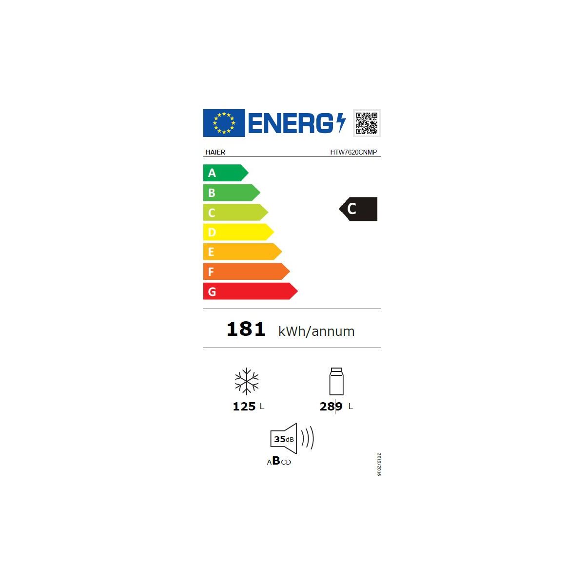 Réfrigérateur combiné HTW7620CNMP inox, HAIER