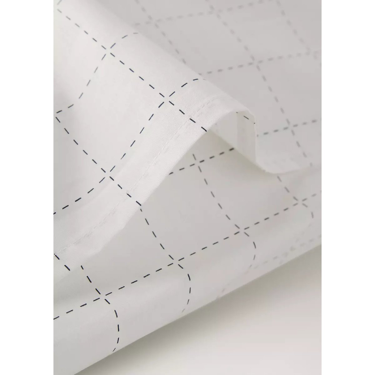 Deux taies d'oreiller percale de coton à carreaux surpiqués 60x60 cm blanc cassé, MANGO HOME