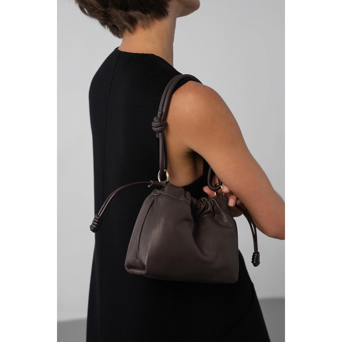 Borsa in pelle morbida marrone, LANCASTER
