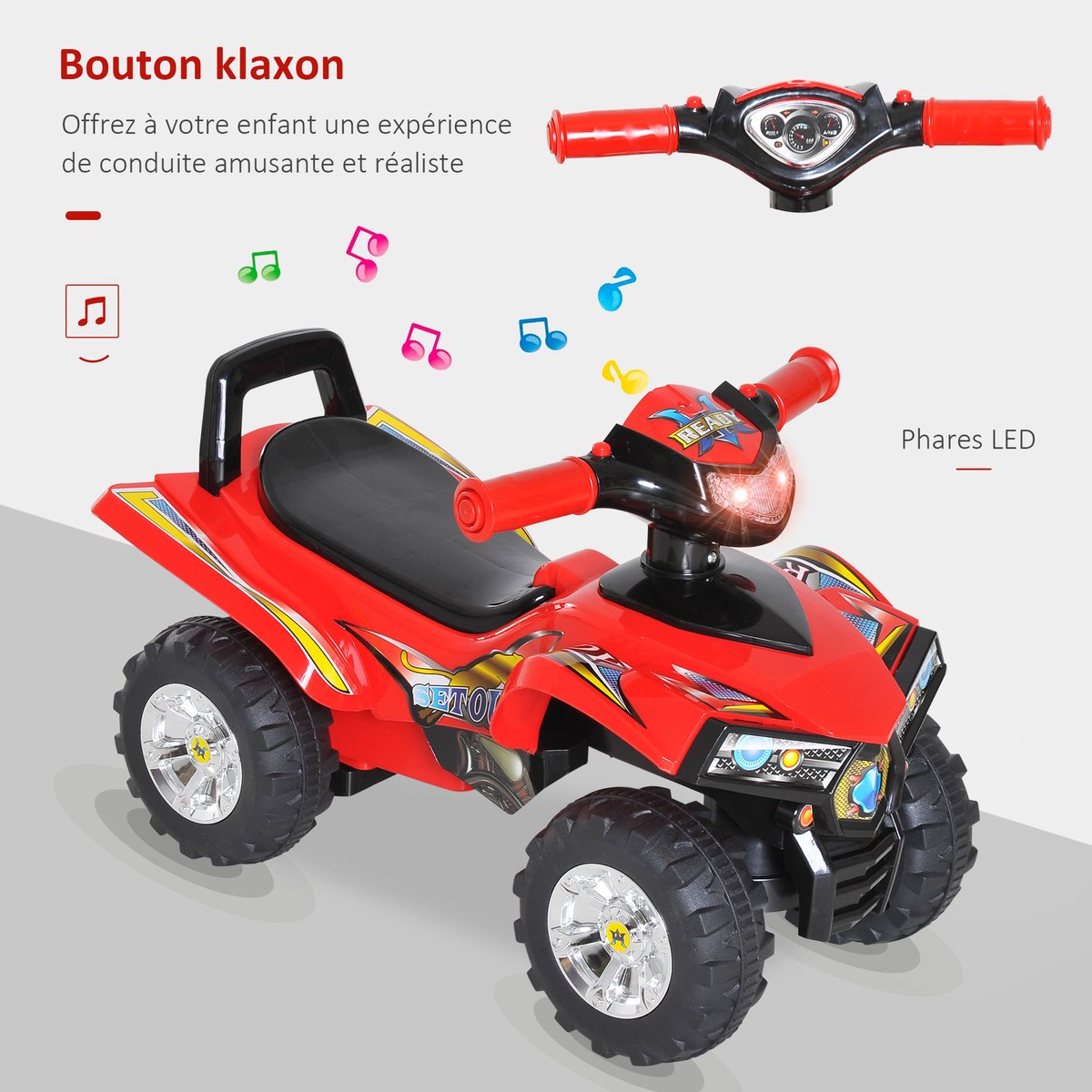 Voiture à glisse pour enfants Plastique Rouge rouge, HOMCOM