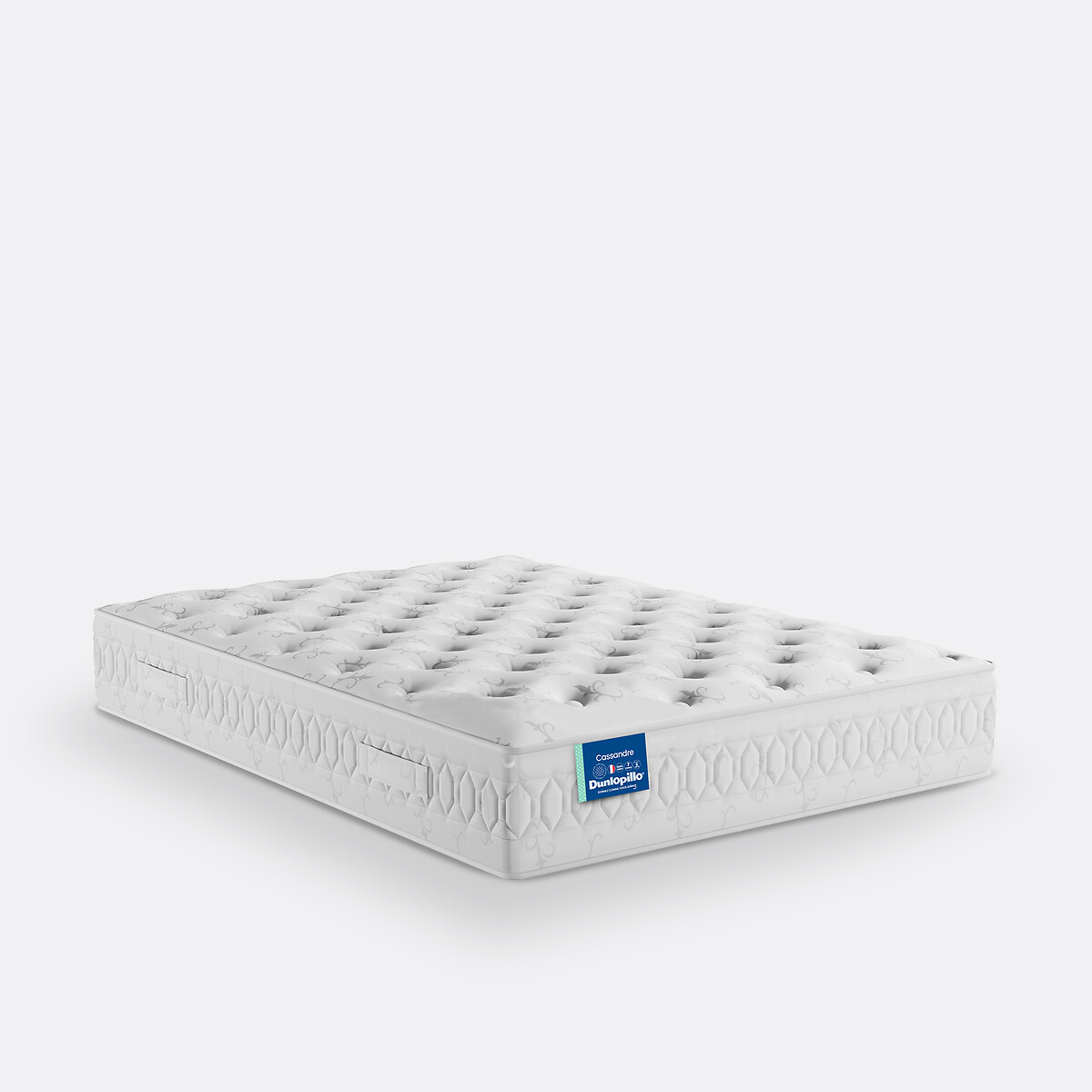 Matelas Cassandre 100% latex ferme 7zones H27 cm blanc, DUNLOPILLO