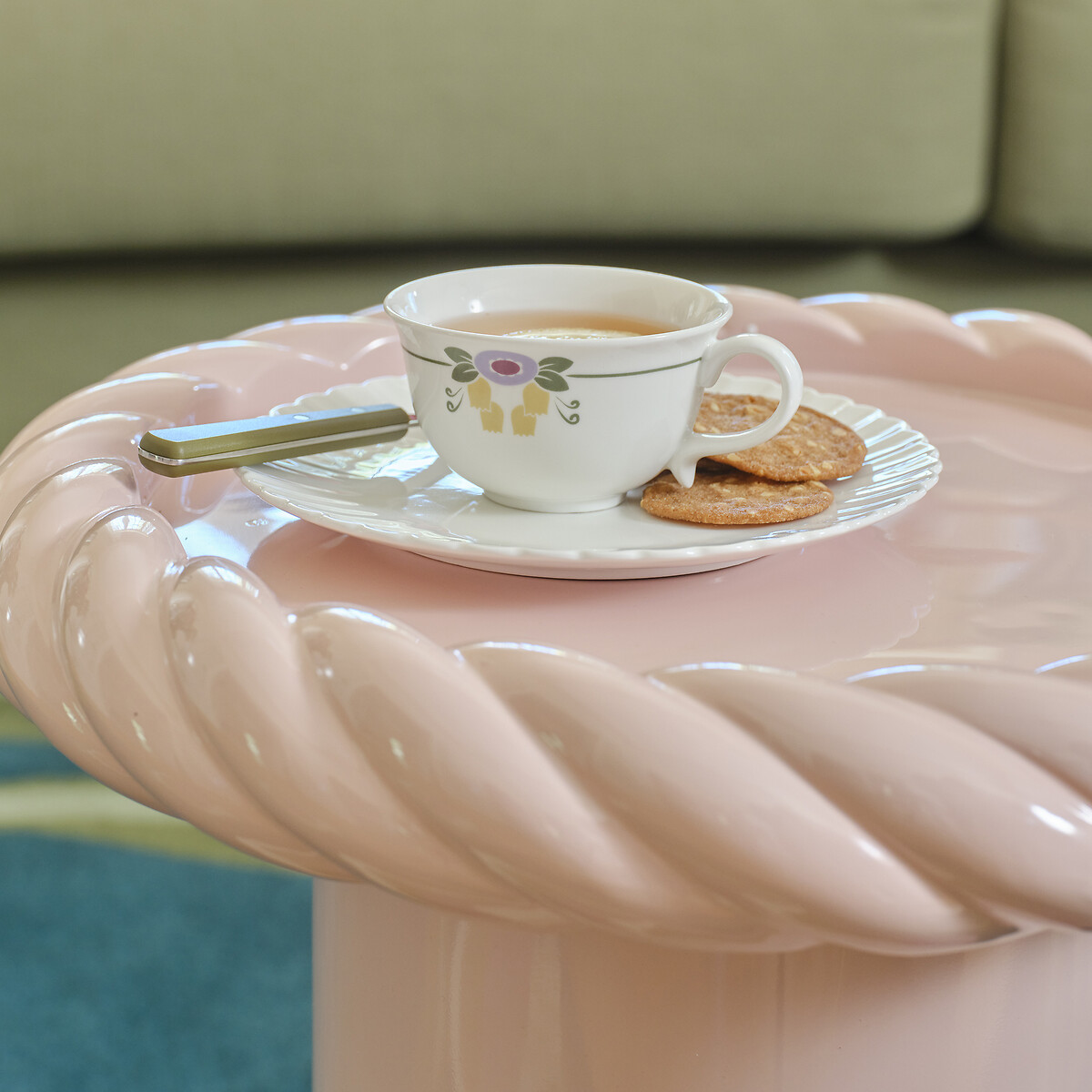 Lot de 4 tasses et sous-tasses au décor floral, en porcelaine, POPIE imprimé floral, LA REDOUTE INTERIEURS