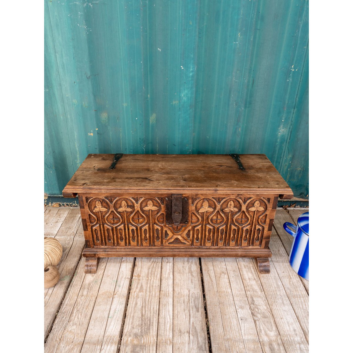 Coffre en bois Lucien N°156 - Bon état bois foncé, DEBONGOUT