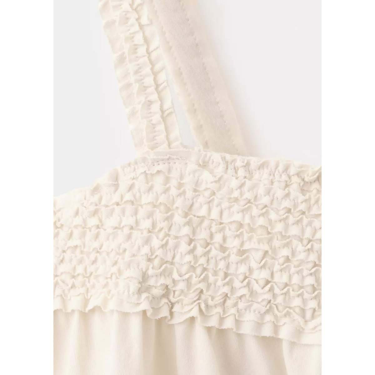 Top en coton bouclette écru, MANGO