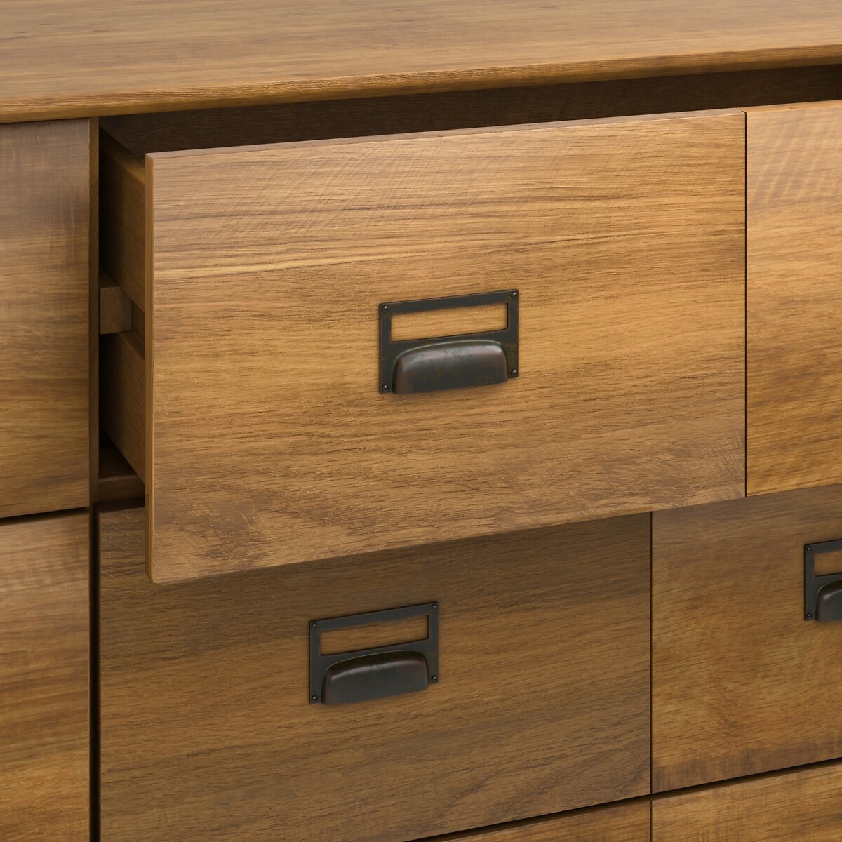 Lindley Solid Pine Chest of 6 Drawers dark wood, LA REDOUTE INTERIEURS