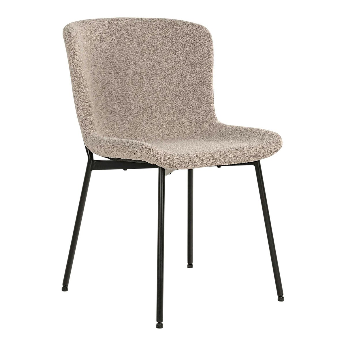 Ensemble table et chaises beige bouclette (lot de 9 pièces) AMSTERDAM bois naturel, PIER IMPORT
