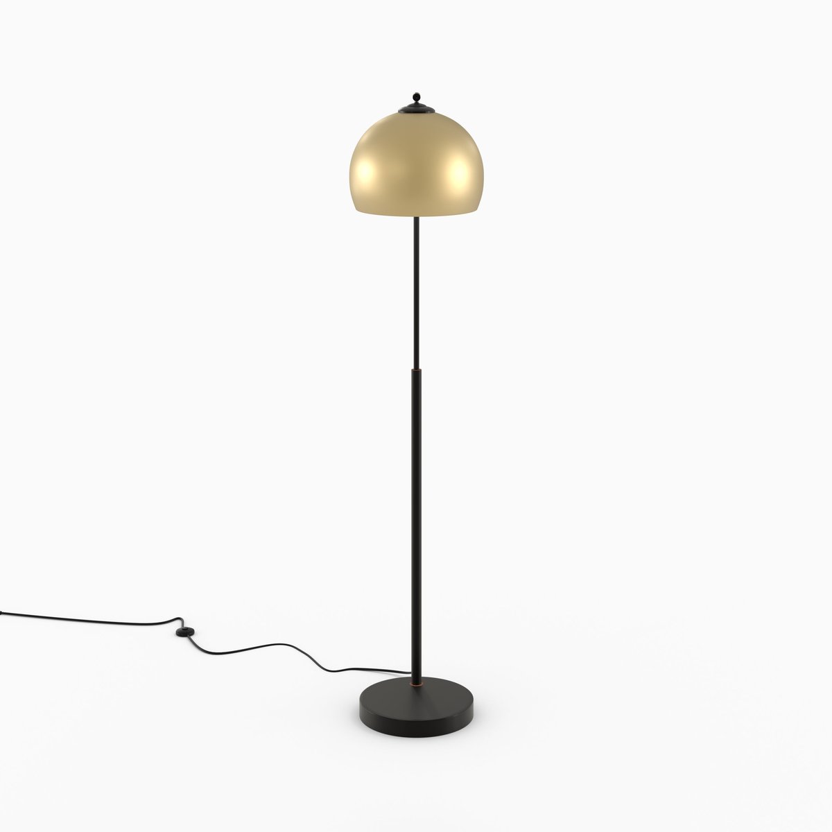 Lampadaire en métal couleur - DINARD noir et doré, MAISON PAVANE