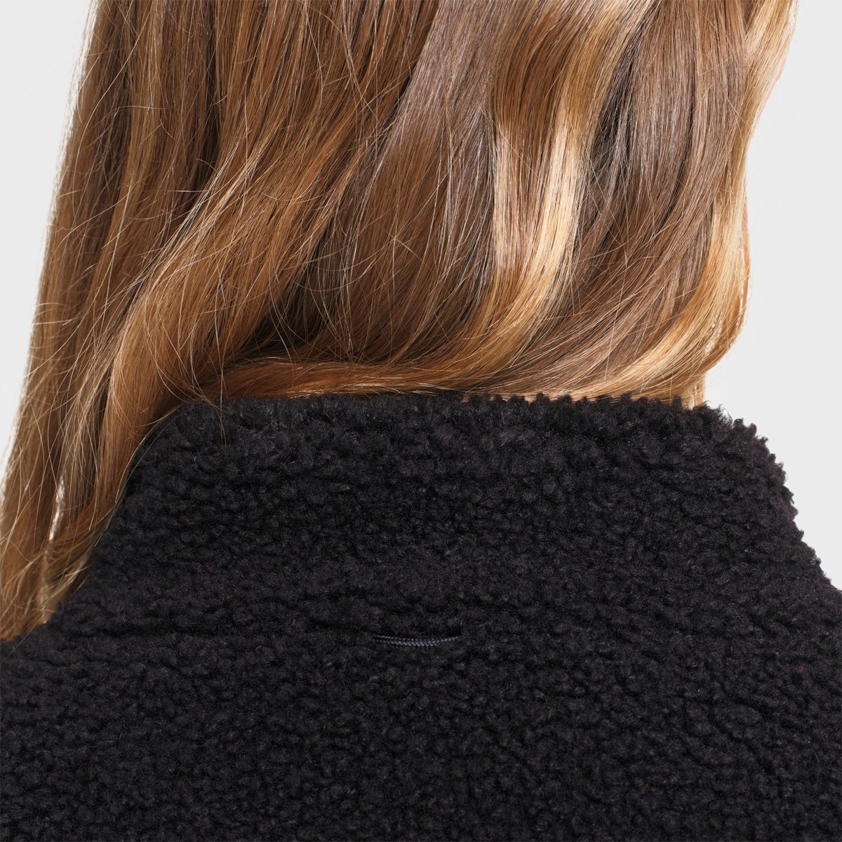 Veste sherpa col montant zippée détails nylon T-KIT noir, AIGLE