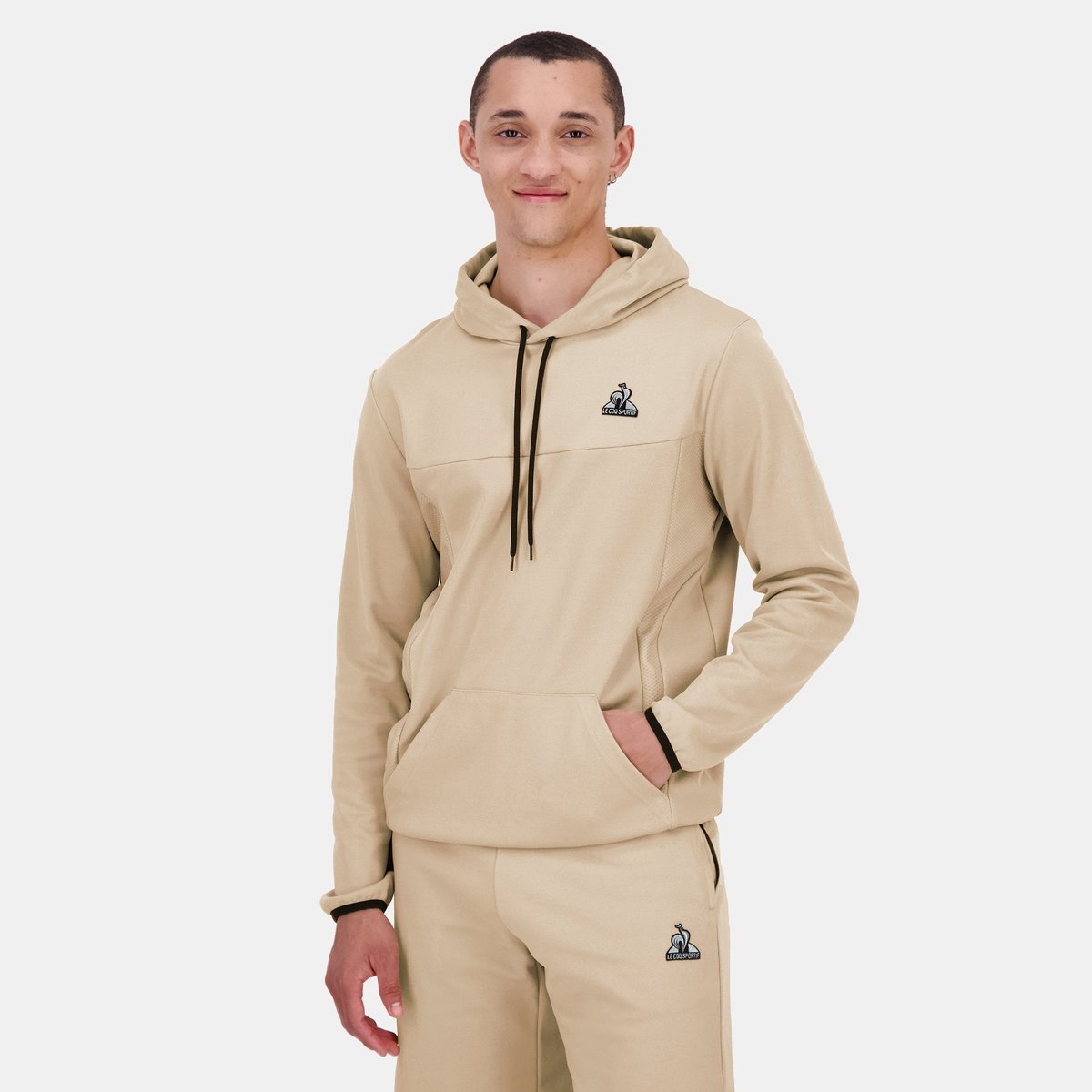 Sweat à capuche Coq d'Argent beige, LE COQ SPORTIF