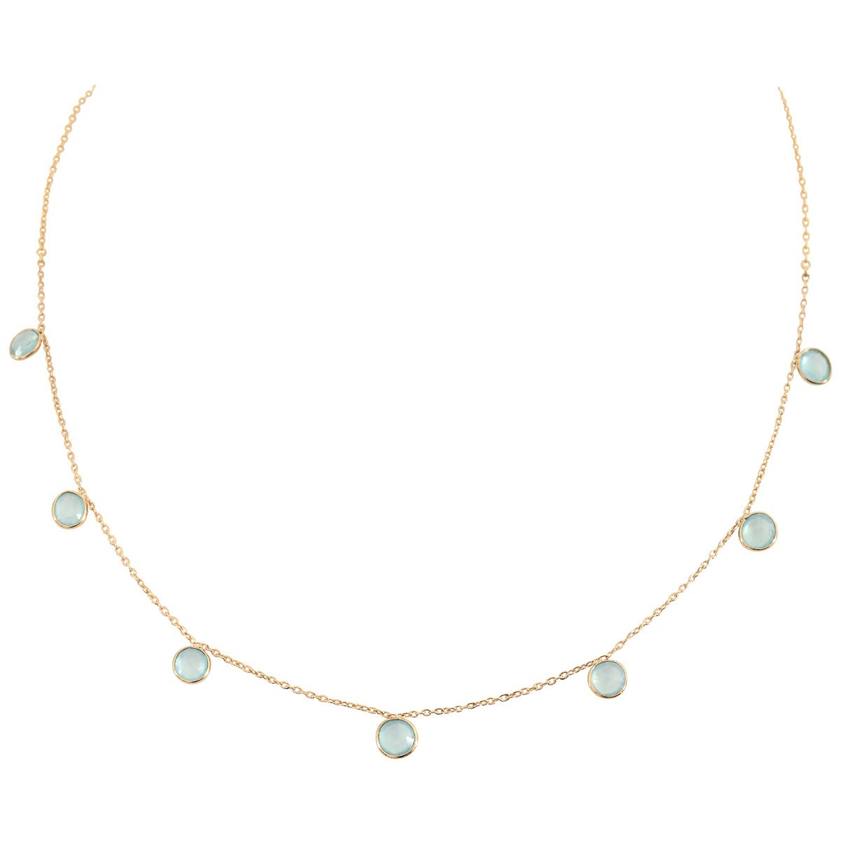 Collier multi moorea calcedoine bleue bleu, CAROLINE NAJMAN