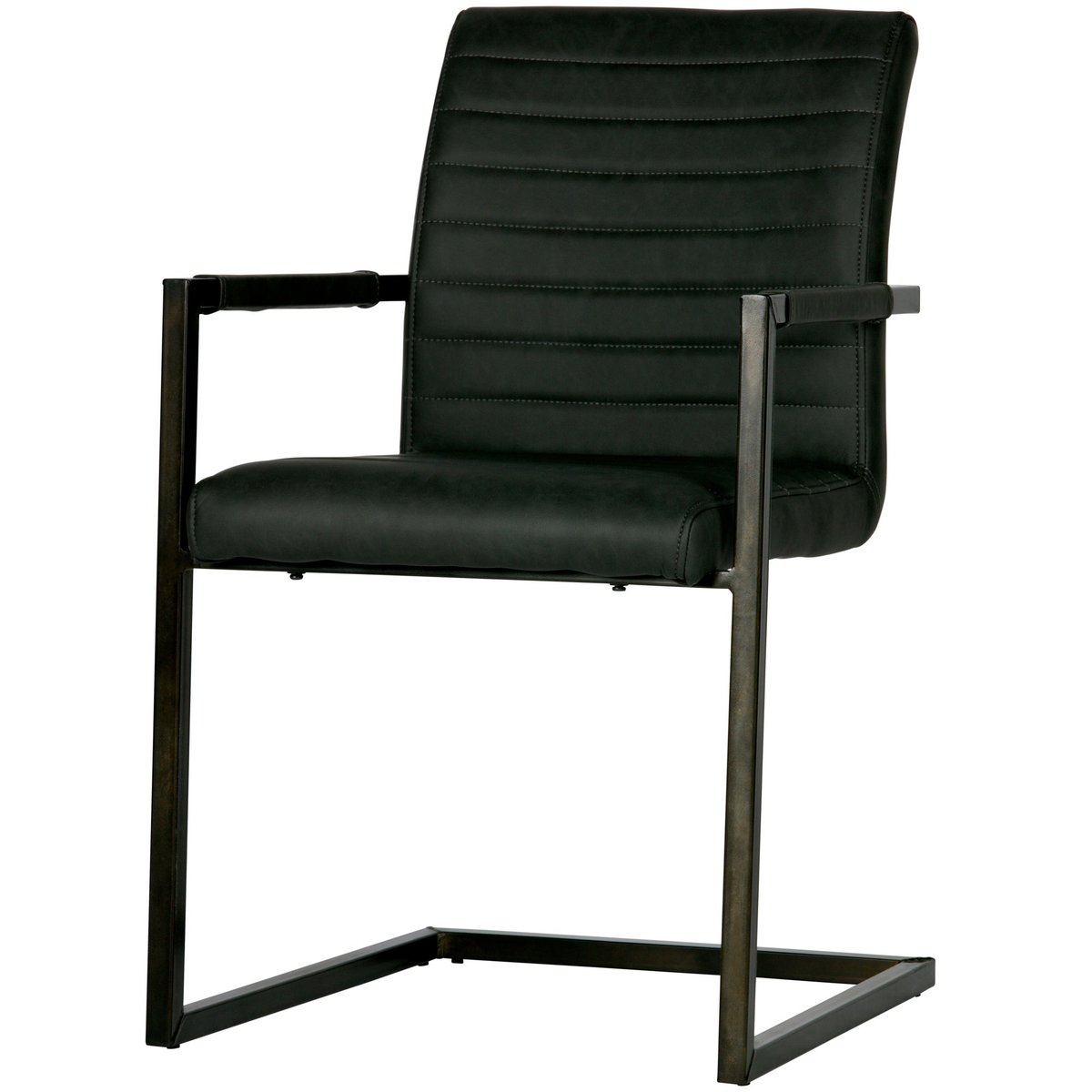 Chaises de table cuir synthétique BAS antraciet, WOOOD