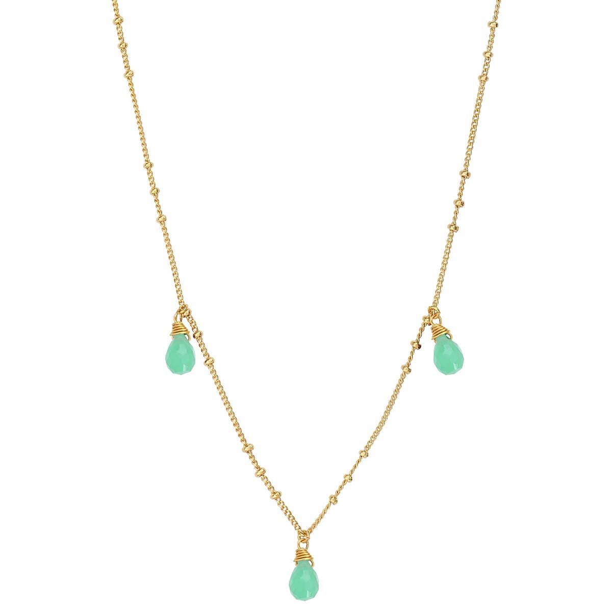 Collier  chrysoprase doré - danae vert, CAROLINE NAJMAN