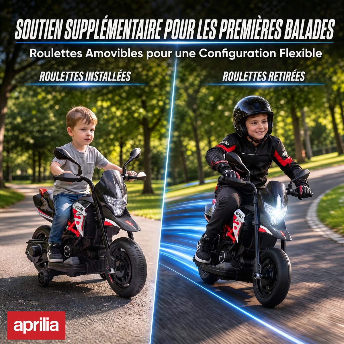 Moto électrique à conducteur assis PP Rouge rouge, noir, AIYAPLAY
