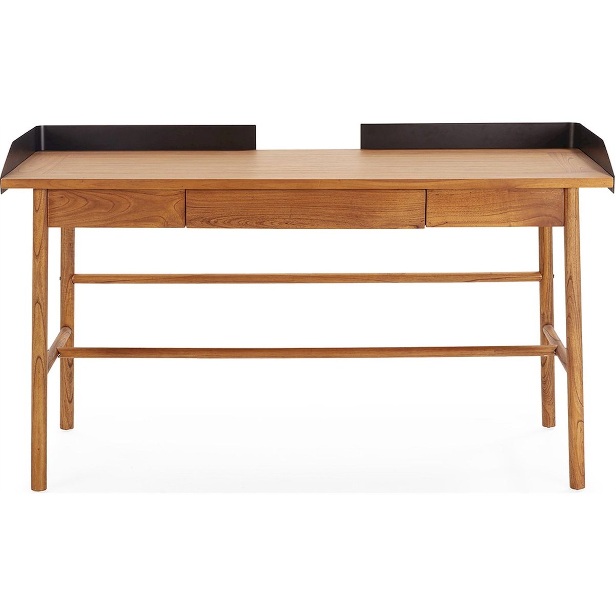 Bureau en bois mindi et métal bois naturel et noir mat, RECOLLECTION