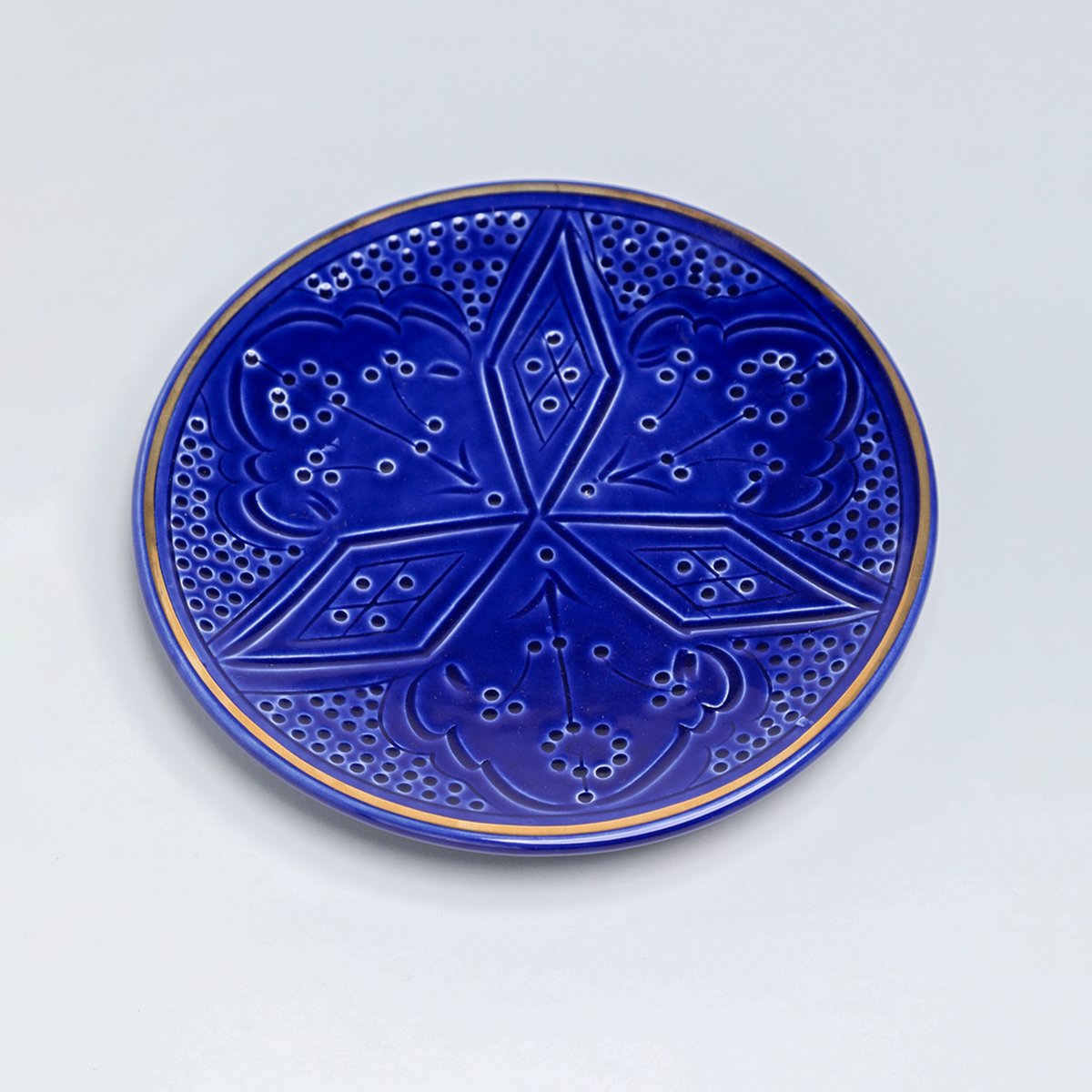 Assiette EMPREINTE bleu majorelle, CHABI CHIC