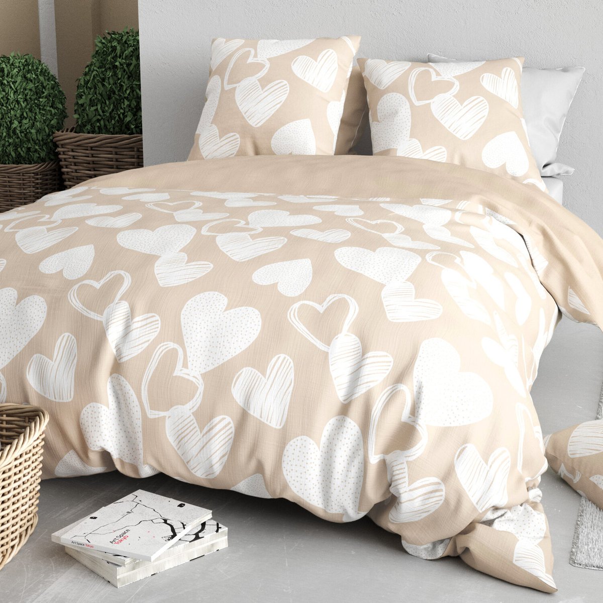 Parure housse de couette en coton imprimée, Tonie imprime, C DESIGN HOME TEXTILE