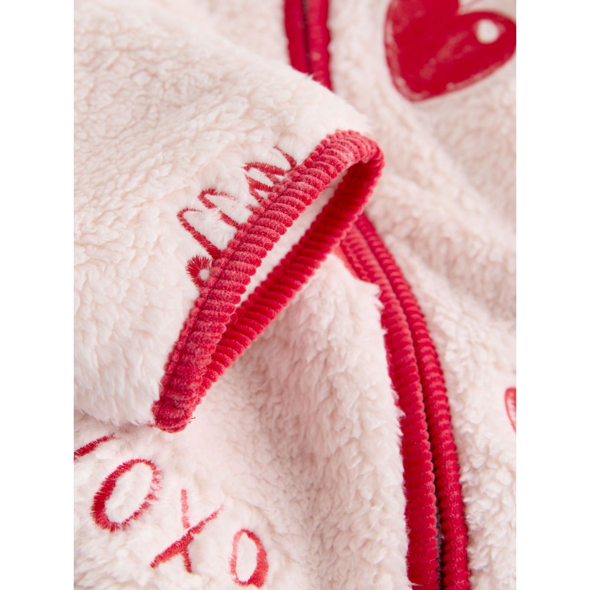 Polaire zippée rose/rouge coeur, NEXT