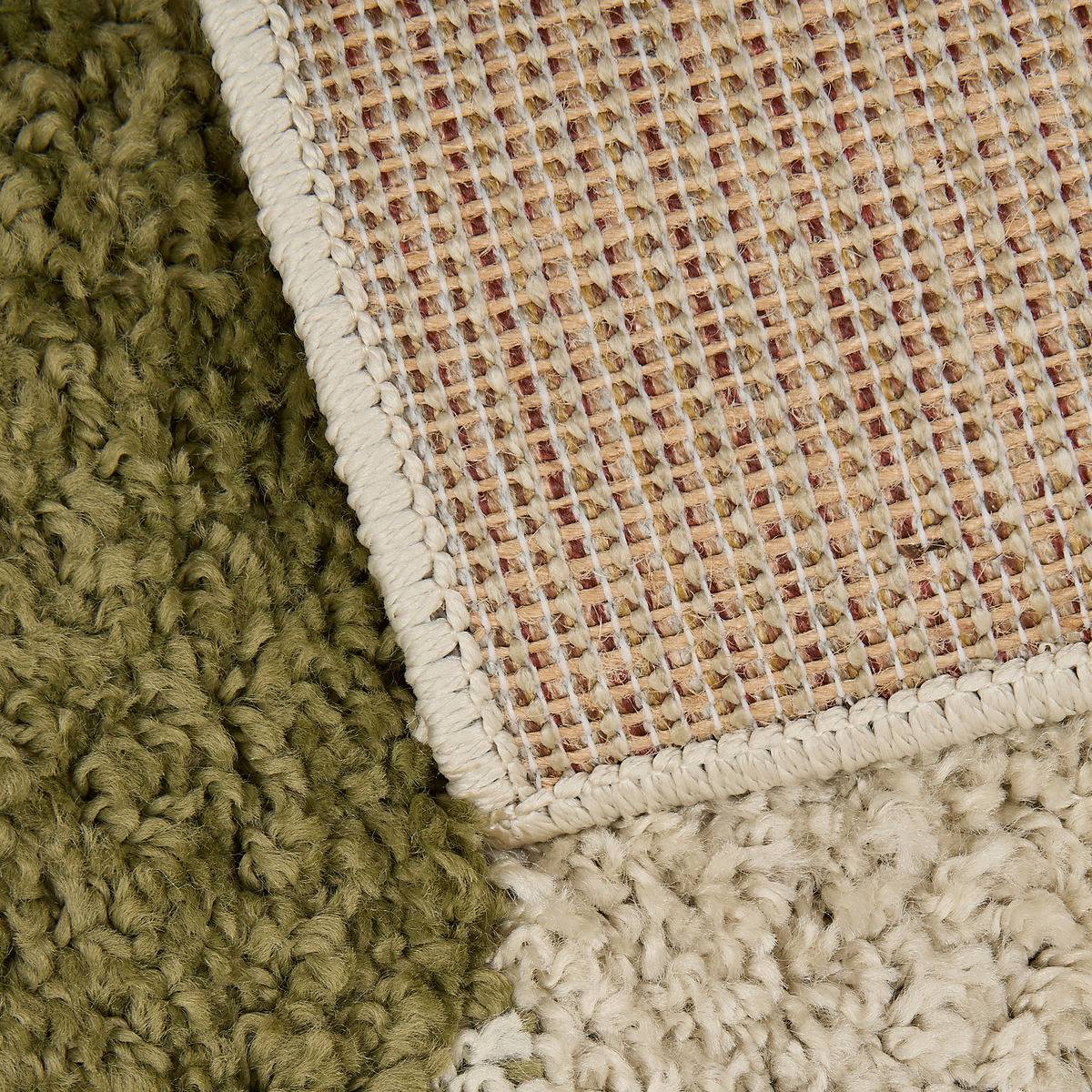 Tapis rectangulaire NYERO vert kaki, ATMOSPHERA