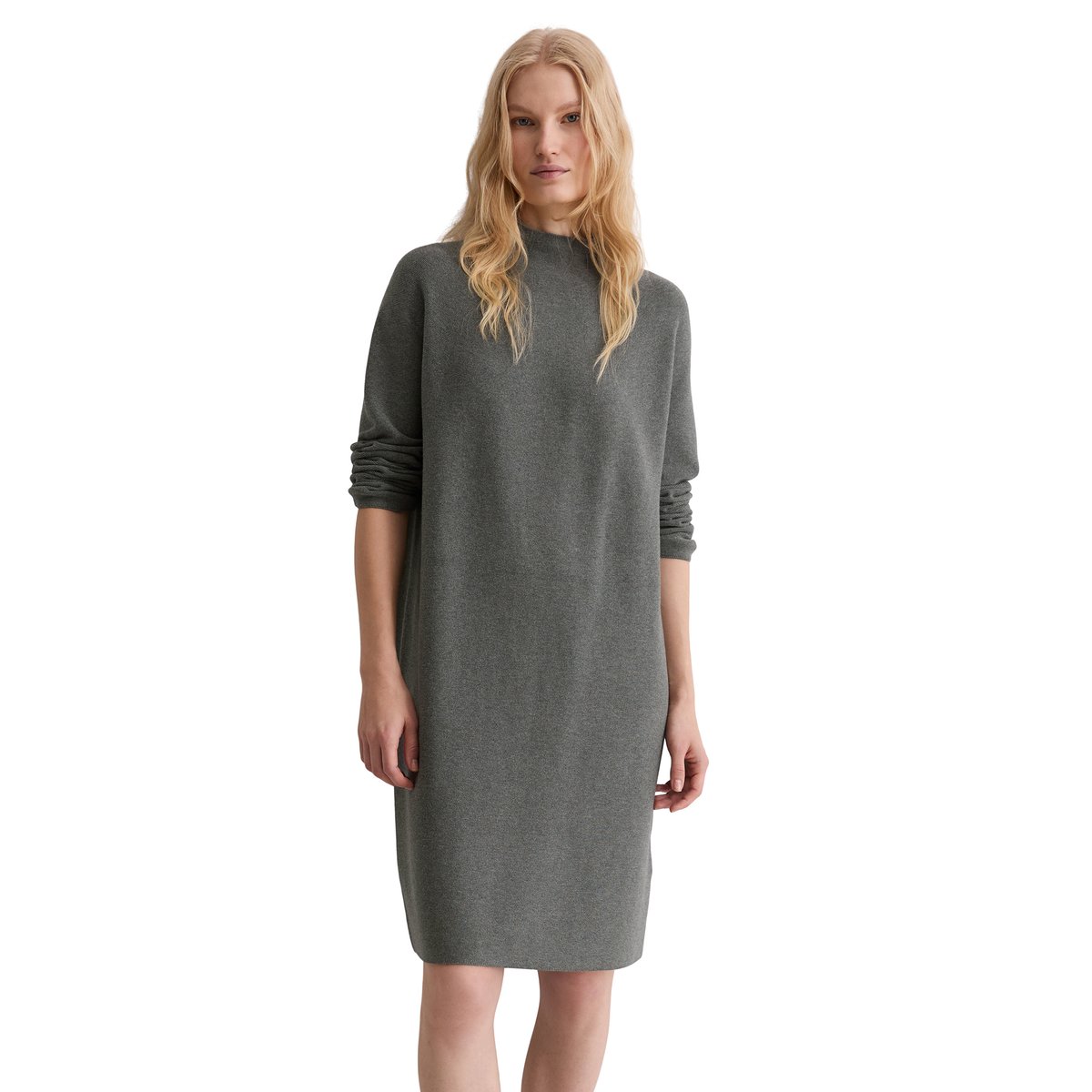 Robe en tricot seamless loose en coton bio doux gris, MARC O'POLO
