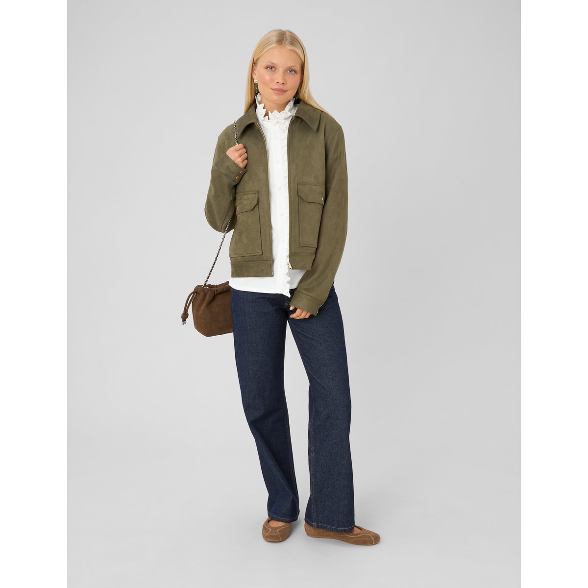 Blouse velours côtelé blanc écru, BZB