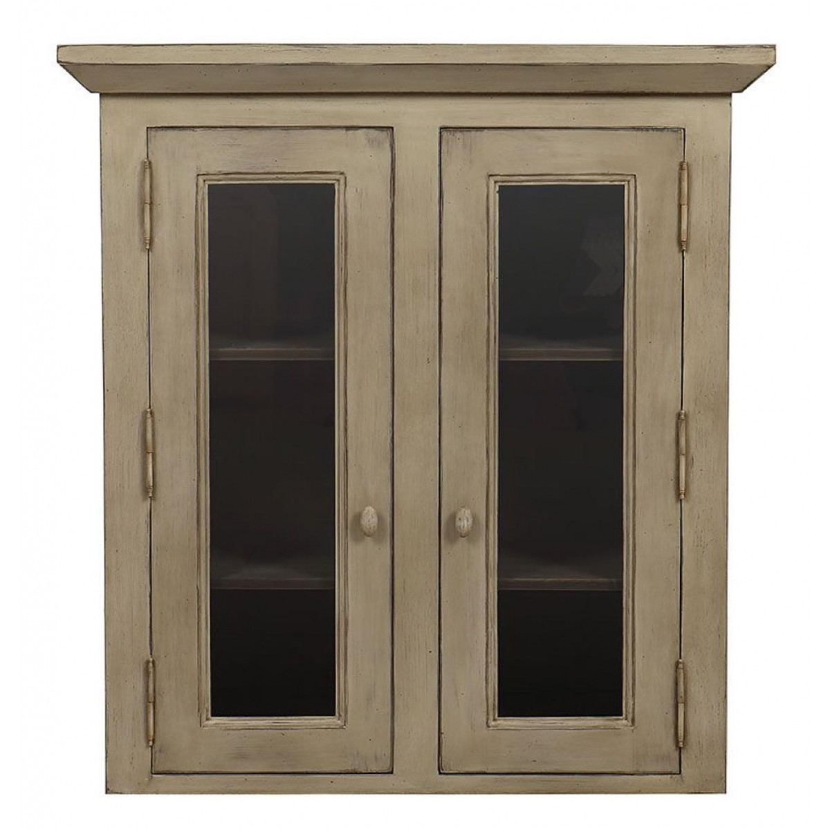 Haut de buffet 2 portes vitrées - BROCANTE beige, INTERIOR'S