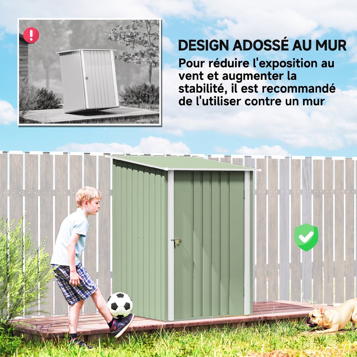 Abri de jardin Acier Vert vert clair, OUTSUNNY