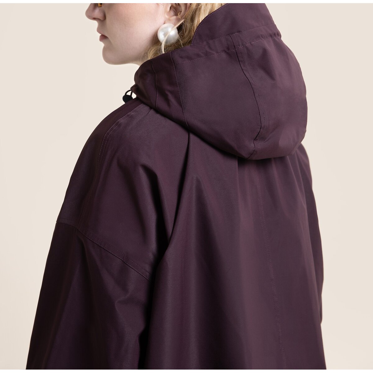 Veste imperméable à capuche amovible, GARANCE cassis, FLOTTE