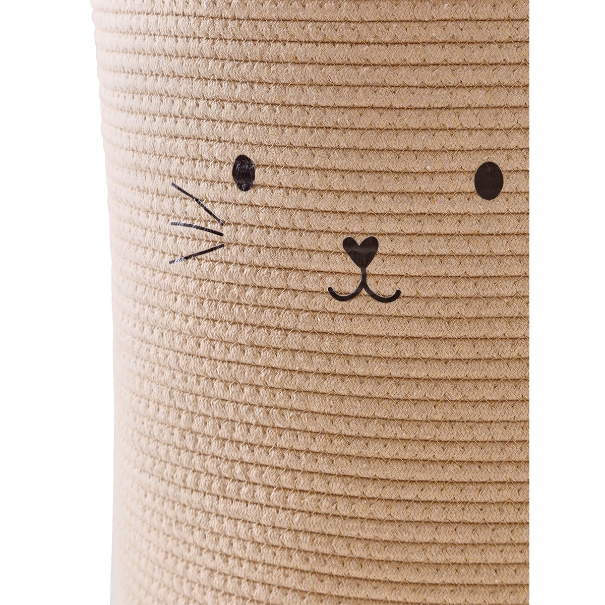 Panier de rangement XL en corde de coton Chat beige, VERTBAUDET