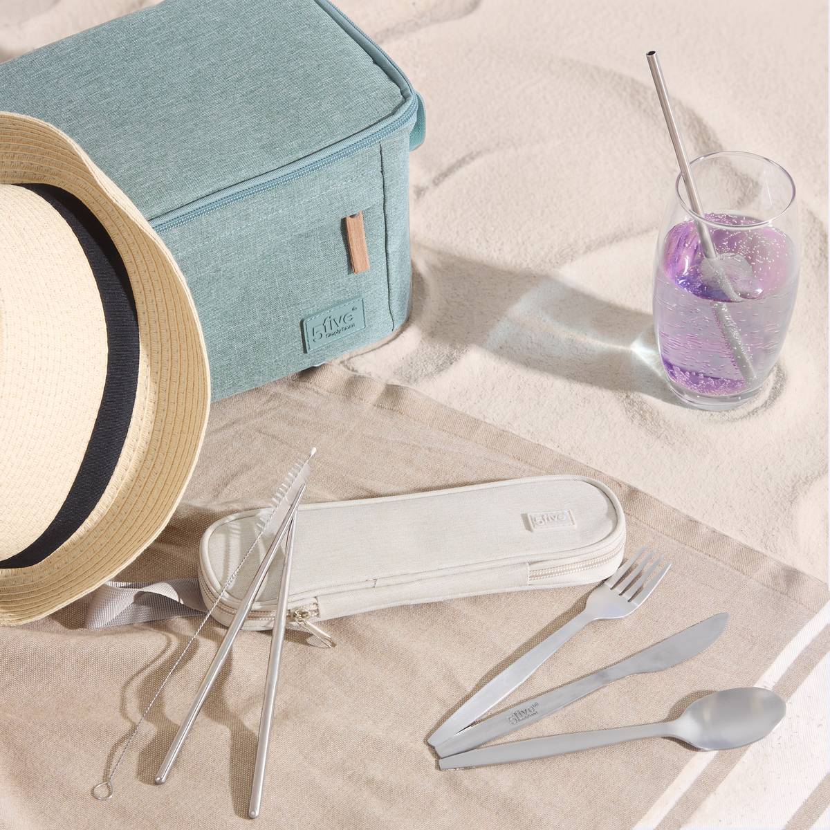 Couverts de voyage 5 pièces crème, 5FIVE SIMPLY SMART