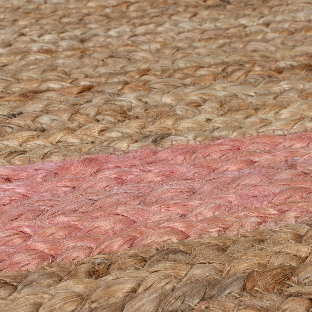 Tapis salon et chambre en jute FLOWER JUTE rose, NOVATREND