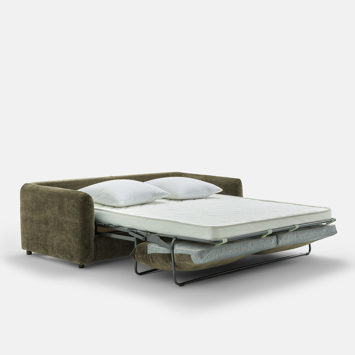 Canapé convertible 2, 3 ou 4 places, velours côtelé gaufré, YDE vert kaki, LA REDOUTE INTERIEURS