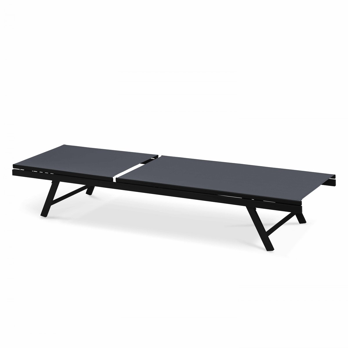 Lot de 2 bains de soleil pliant TAHITI gris, OVIALA