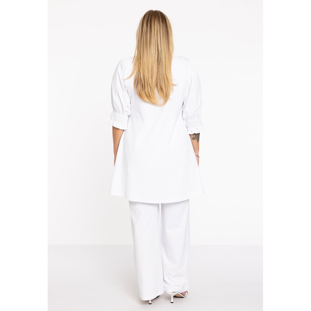 Tunique avec manches bouffantes blanc, YOEK