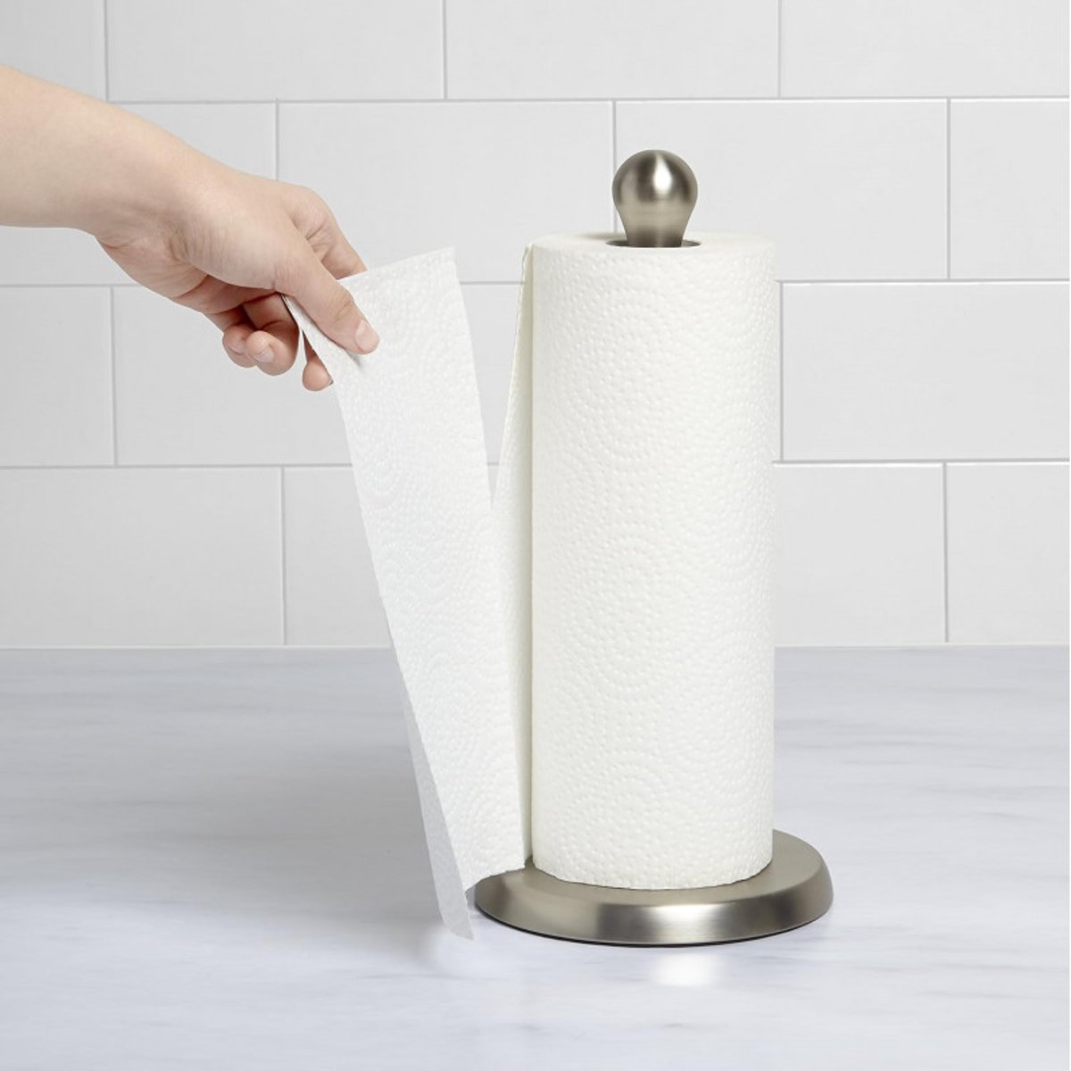 Porte essuie-tout utilisable d'une main  Tug argent, UMBRA