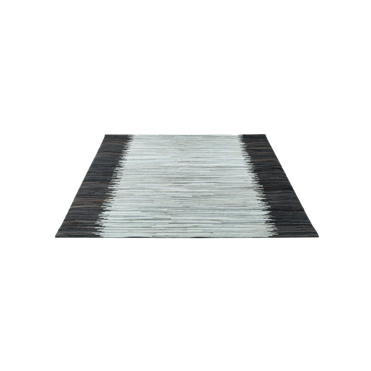 Tapis salon Kobe, 100% cuir de vache argent multicolore, THEKO