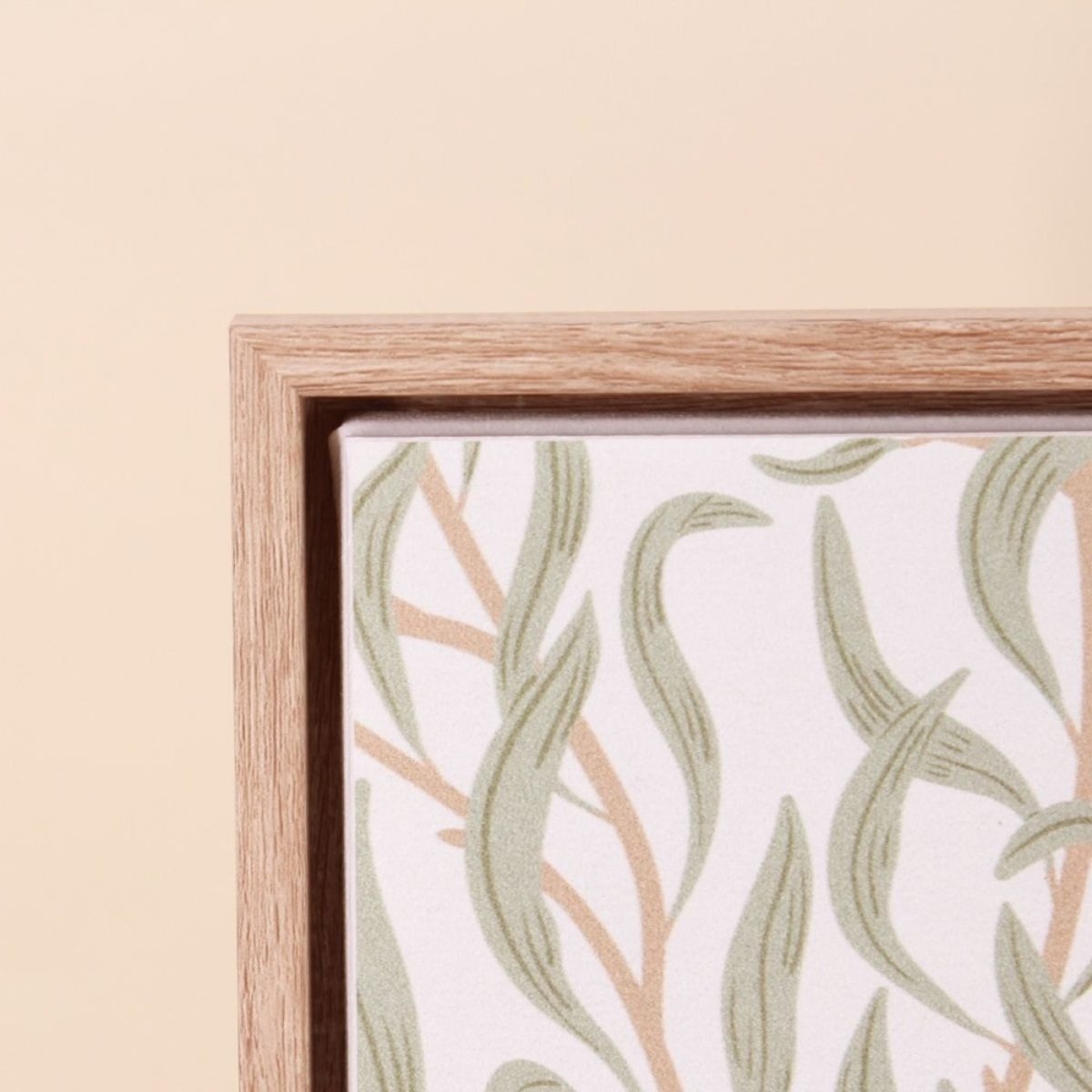 Image encadrée et toile de lin imprimée 45x60cm vert, ORNAMI