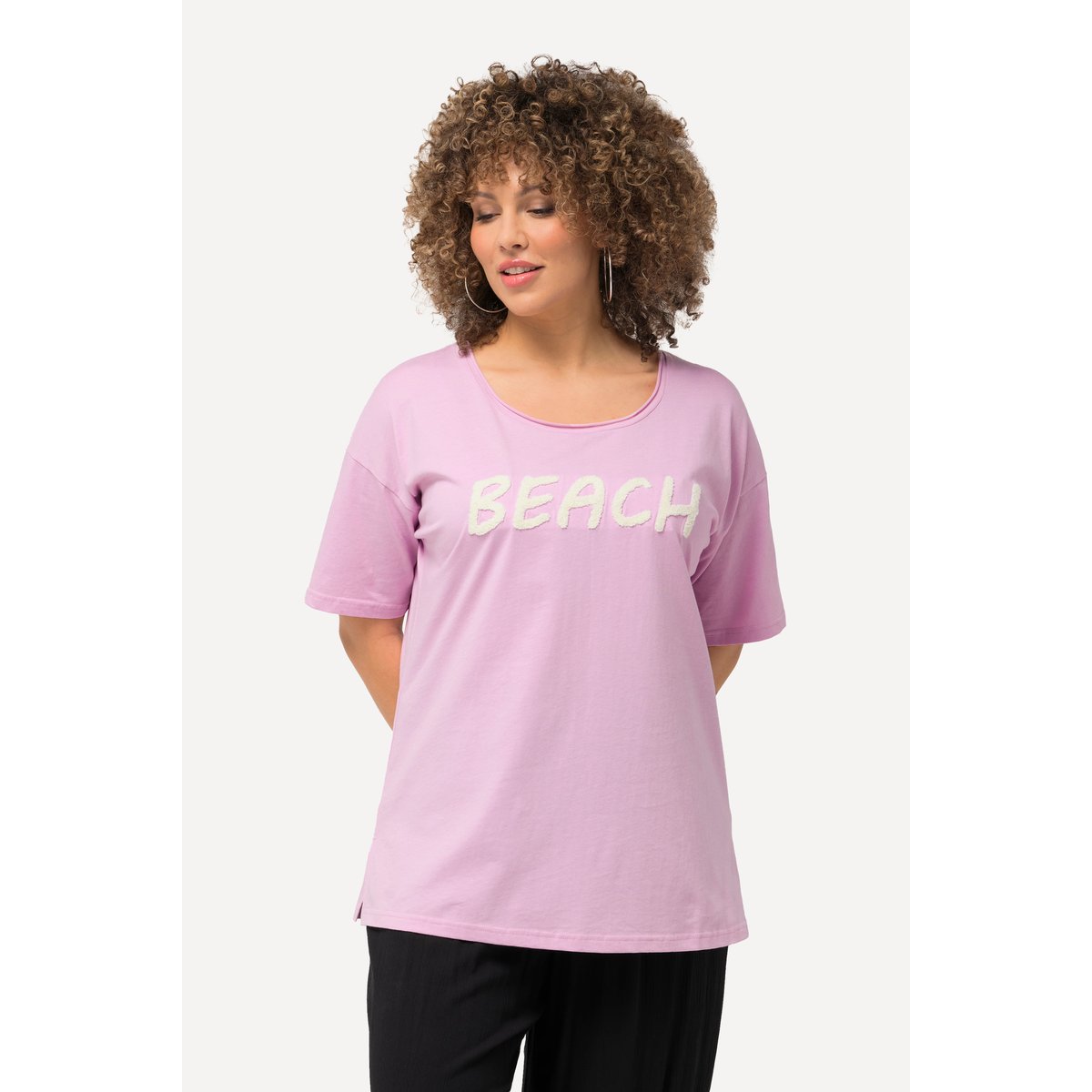 T-shirt à manches courtes. Coupe oversized violet clair, ULLA POPKEN