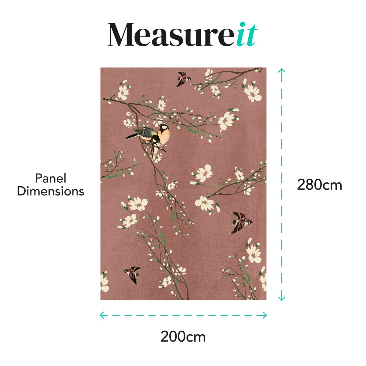 Papier peint panoramique Fleurs et oiseaux rose, blanc cassé, SUPERFRESCO EASY