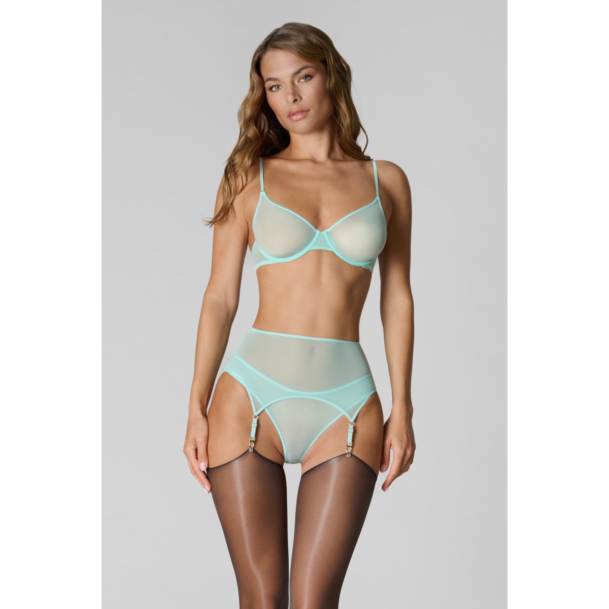 Porte-jarretelles DOUBLE SENS celadon, MAISON CLOSE