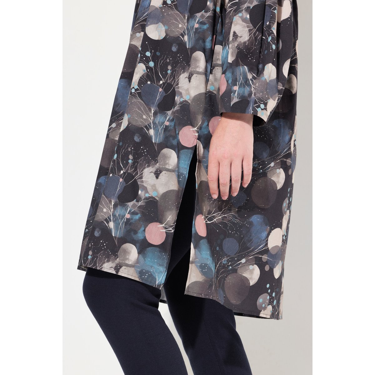Chemisier long en coton bio marine, ULLA POPKEN